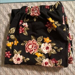 Floral Print Black Leggings